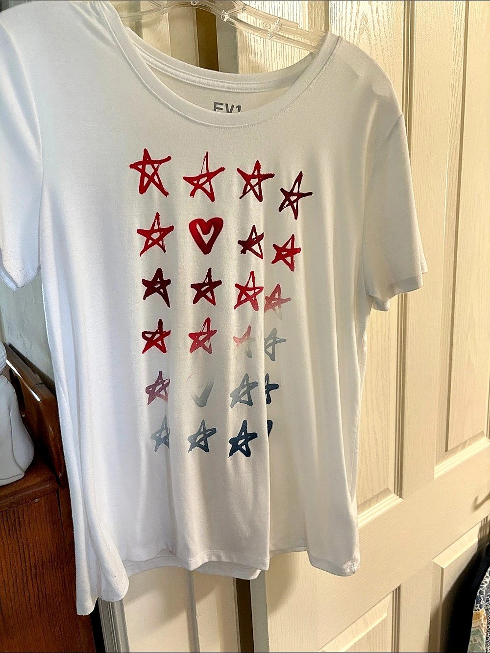 EV1 Star Graphic Short Sleeve Tee White Large Like New